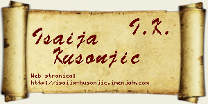 Isaija Kusonjić vizit kartica